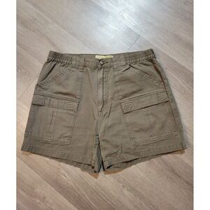 Cabela's Cargo Shorts Mens 36 Brown Solid 5" inseam Outdoor Utility Hiking
